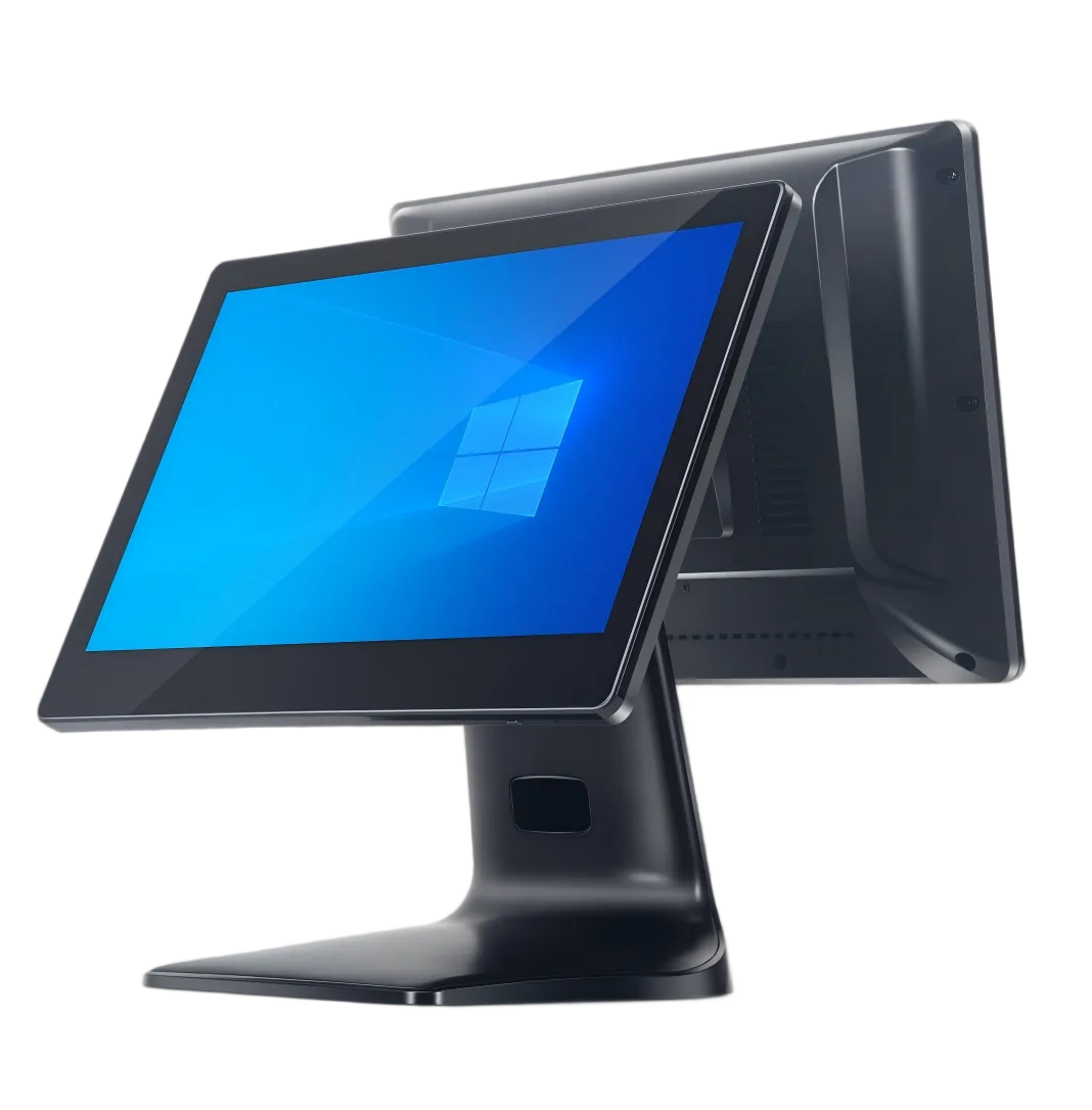 standard dual-screen Windows POS terminal for checkout counters
