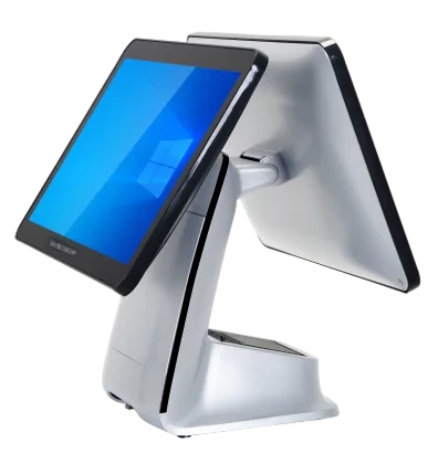 N2 Windows POS terminal rear view with customer-display option