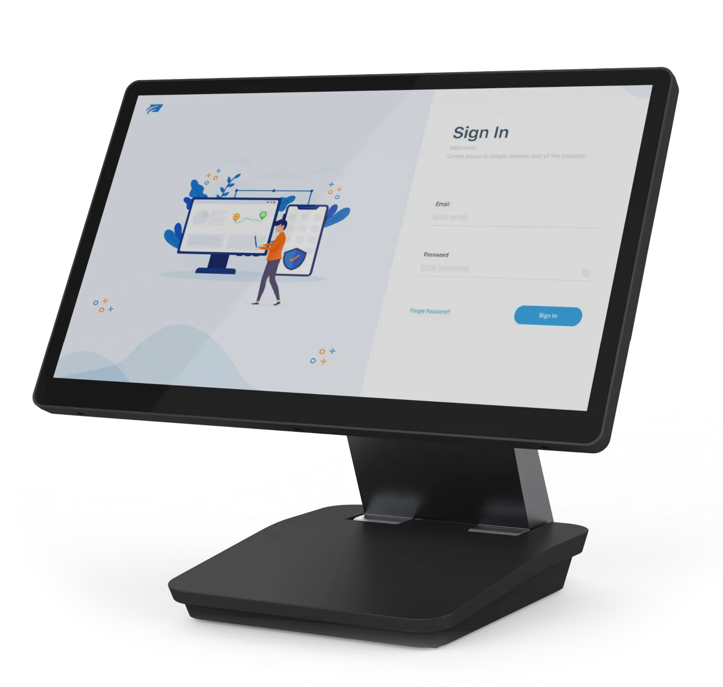 premium Android POS terminal with dual display and touchscreen